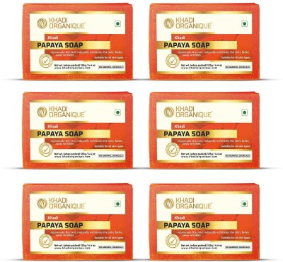 khadi ORGANIQUE Papaya Soap Pack Of 6(6 x 20.83 g)