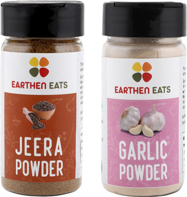 Earthen Eats Jeera Powder + Garlic Powder Combo | Nett Wt. 80 gm + 90 gm | Fresh & Pure(2 x 85 g)