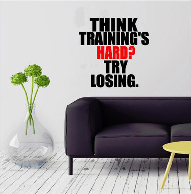 LYOMAN 59 cm THINKTRAING-BLKRED Self Adhesive Sticker(Pack of 1)