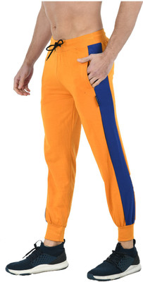 Indistar Self Design Men Yellow Track Pants