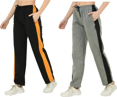 IndiWeaves Solid Women Black, Grey Track Pants