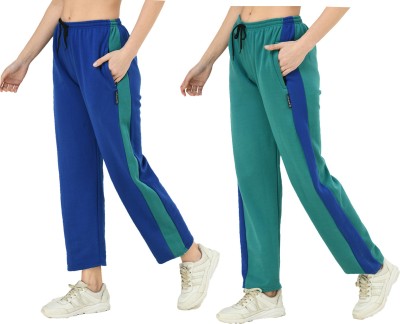 Indistar Solid Women Blue, Green Track Pants