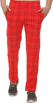 SHAUN Printed Men Red Track Pants