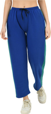 IndiWeaves Solid Women Blue Track Pants
