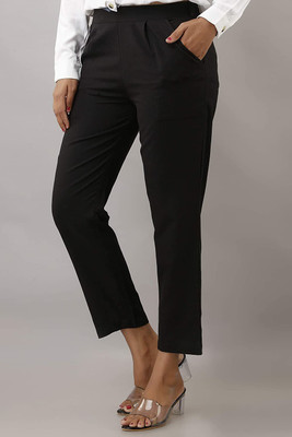 Dexus Slim Fit Women Black Trousers