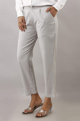 Dexus Slim Fit Women Grey Trousers