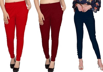 VANNIA Regular Fit Women Red, Maroon, Dark Blue Trousers