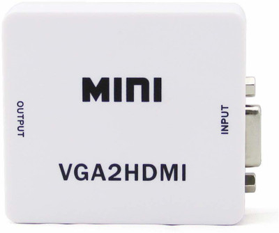 microware VGA to HDMI converter Box Media Streaming Device(White)