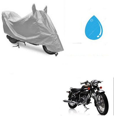 SRENTERPRISES Two Wheeler Cover for Royal Enfield(Electra Delux, Silver)