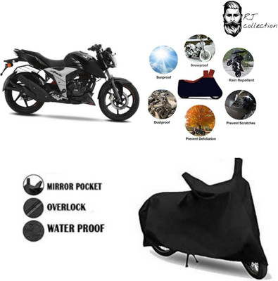 rj collection Waterproof Two Wheeler Cover for TVS(Apache RTR 160, Black)