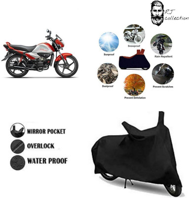 rj collection Waterproof Two Wheeler Cover for Hero(Splendor I Smart, Black)