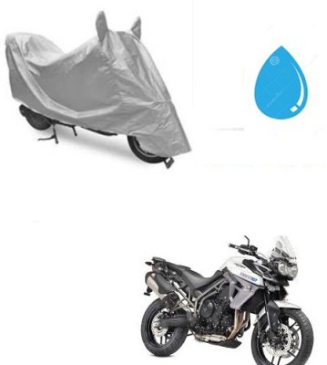 SRENTERPRISES Two Wheeler Cover for Triumph(Tiger 800 XR, Silver)