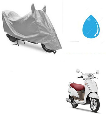 SRENTERPRISES Two Wheeler Cover for Suzuki(Access, Silver)
