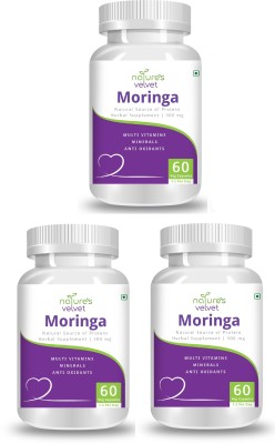 Natures Velvet Lifecare Moringa Leaf Extract 500 mg, 60 Veggie Capsules - Pack of 3(3 x 60 No)