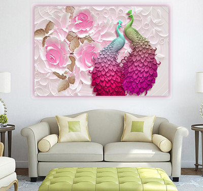 BPDESIGNSOLUTION Floral & Botanical Multicolor Wallpaper(61 cm x 92 cm)