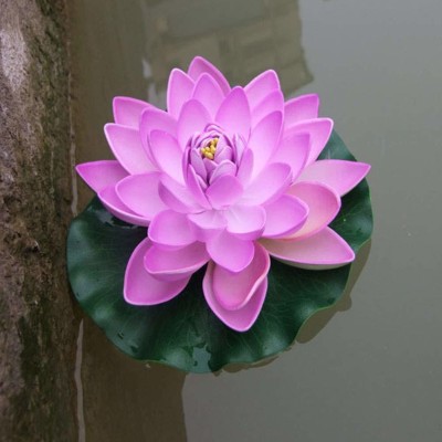 Flipkart SmartBuy Natural Looking Artificial Floating Flower For Home, Office And Garden Decor Purple Lotus Artificial Flower(7 inch, Pack of 1, Single Flower)