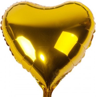 Hippity Hop Solid Heart Balloon 1188 Balloon(Gold, Pack of 1)