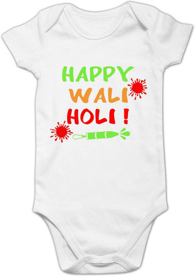 FUNCART Baby Boys & Baby Girls White Bodysuit