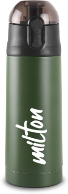 MILTON New Crown Thermosteel Hot or Cold Water Bottle 500 ml Flask(Pack of 1, Green, Steel)