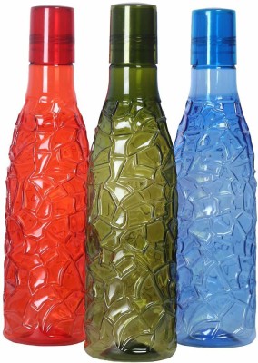 Luxafare Plastic Water Bottle 1000 ml Bottle(Pack of 3, Multicolor, Plastic)