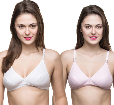 Docare Women Full Coverage Non Padded Bra(White, Pink)
