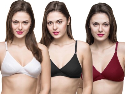 Docare Women Full Coverage Non Padded Bra(White, Black, Maroon)