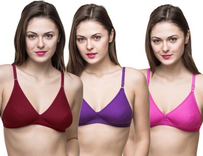 Docare Women Full Coverage Non Padded Bra(Maroon, Purple, Pink)