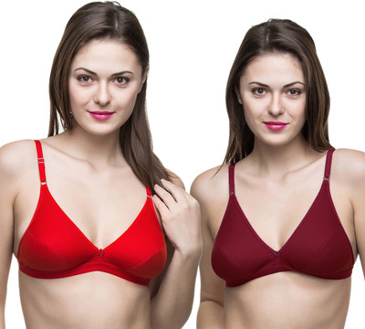 Docare Women Full Coverage Non Padded Bra(Red, Maroon)