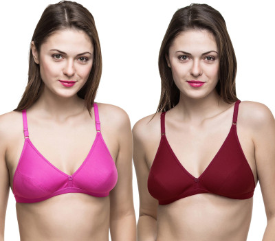 Docare Women Full Coverage Non Padded Bra(Pink, Maroon)