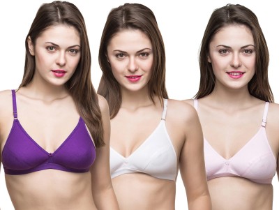 Docare Women Full Coverage Non Padded Bra(Purple, White, Pink)