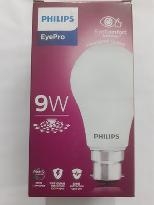 PHILIPS 9 W Basic Round B22 LED Bulb(White)
