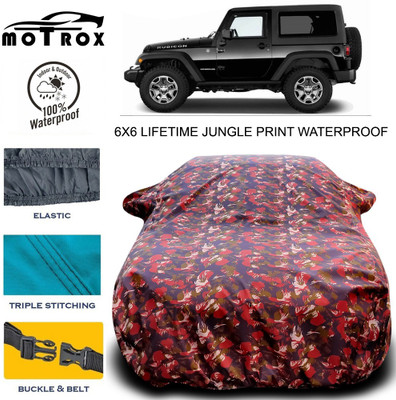 MoTRoX Car Cover For Mahindra Thar (With Mirror Pockets)(Green)