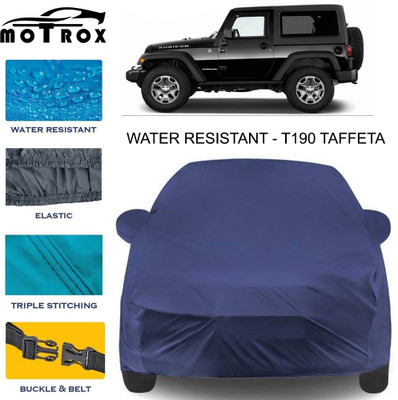 MoTRoX Car Cover For Mahindra Thar (With Mirror Pockets)(Blue)