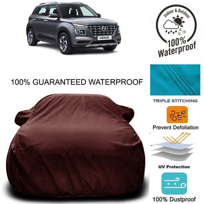 APNEK Car Cover For Hyundai Venue (With Mirror Pockets)(Maroon)