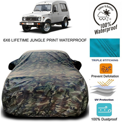 Gavya Car Cover For Maruti Suzuki Gypsy (With Mirror Pockets)(Green)
