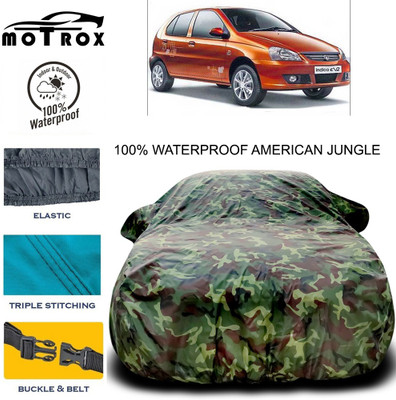 MoTRoX Car Cover For Tata Indica eV2 (With Mirror Pockets)(Green)