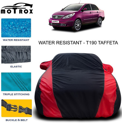 MoTRoX Car Cover For Tata Manza (With Mirror Pockets)(Red)