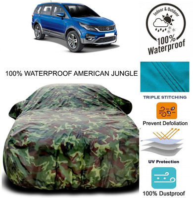 Gavya Car Cover For Tata Hexa (With Mirror Pockets)(Brown, Green)