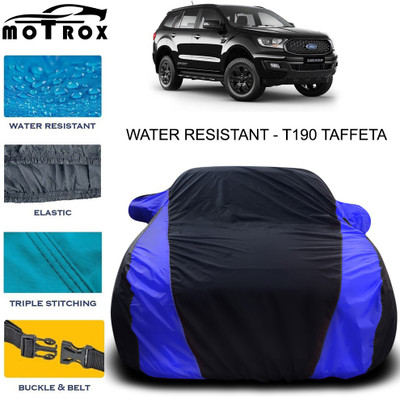 MoTRoX Car Cover For Ford Endeavour (With Mirror Pockets)(Blue)