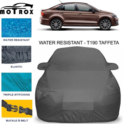 MoTRoX Car Cover For Volkswagen Vento (With Mirror Pockets)(Grey)