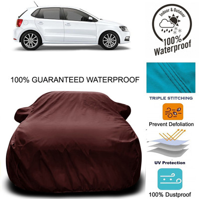 MoTRoX Car Cover For Volkswagen Polo Equisite (With Mirror Pockets)(Maroon)