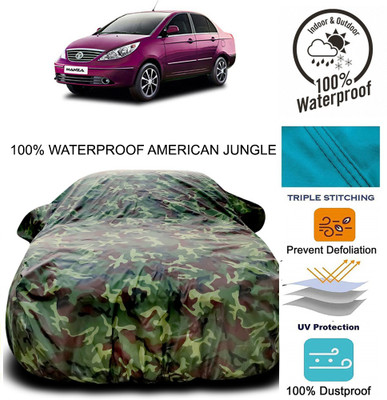 NUMBOR ONE Car Cover For Tata Manza (With Mirror Pockets)(Multicolor)