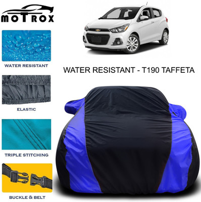 MoTRoX Car Cover For Chevrolet Spark (With Mirror Pockets)(Blue)