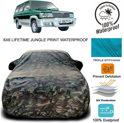 Gavya Car Cover For Toyota Qualis (With Mirror Pockets)(Green)