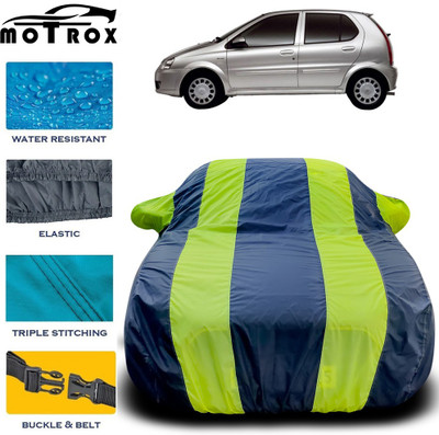 MoTRoX Car Cover For Tata Indica V2 (With Mirror Pockets)(Green, Blue)
