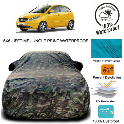 THE REAL ARV Car Cover For Tata Indica Vista (With Mirror Pockets)(Green)