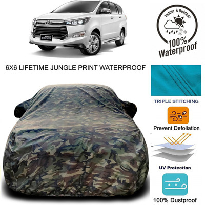 HAAMAR Car Cover For Toyota Innova Crysta (With Mirror Pockets)(Green)