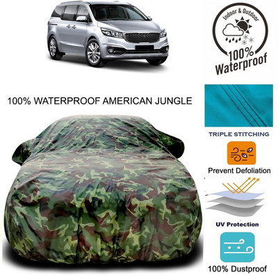 MoTRoX Car Cover For Kia Carnival (With Mirror Pockets)(Brown, Green)