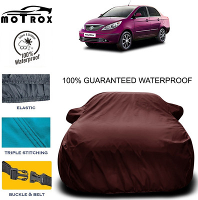 MoTRoX Car Cover For Tata Manza (With Mirror Pockets)(Maroon)