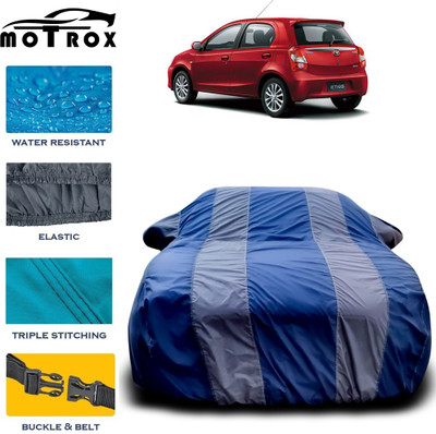 MoTRoX Car Cover For Toyota Etios Liva (With Mirror Pockets)(Grey, Blue)